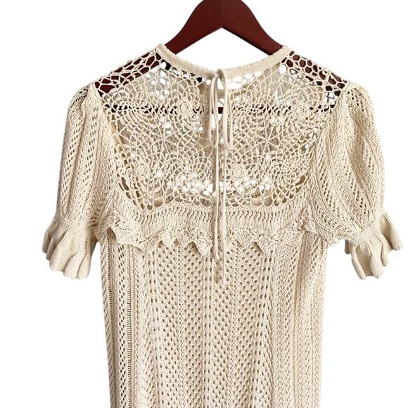 TWINSET Cotton Crochet Mini Dress Medium - Picture 8 of 14